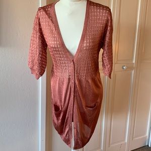 Lui.Jo Long Lurex Cardigan - new with partial tags - size 42 (Medium-Large,10 US